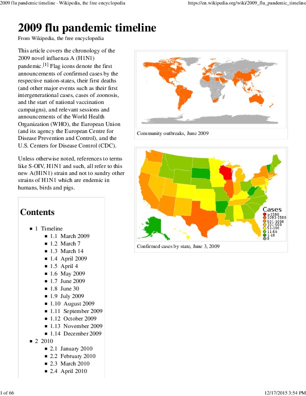2009 flu pandemic timeline