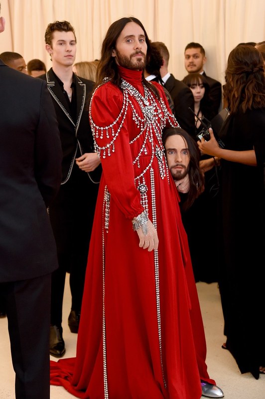 Jared Letto in Gucci with Replica of His Head