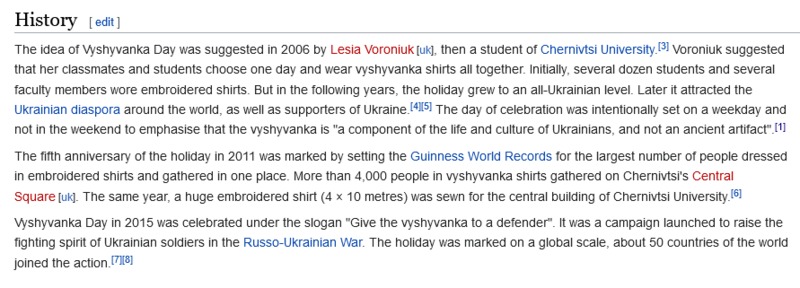 Vyshyvanka Day History