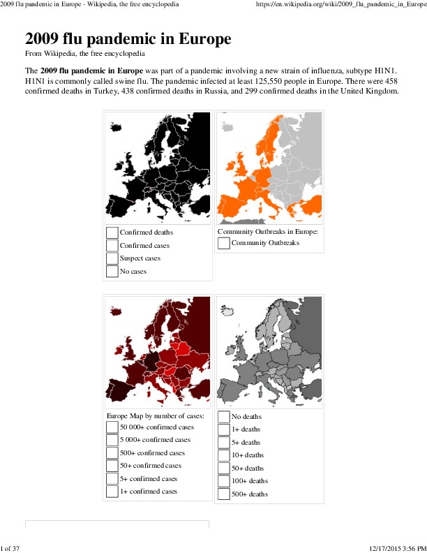 2009 Flu Pandemic in Europe