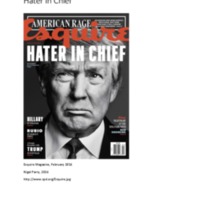 Hater In Chief, cover of Esquire magazine