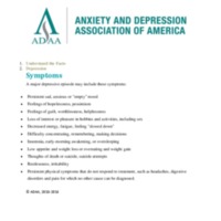 Anxiety and Depression Association of America (ADAA)<br /><br />
Signs of Depression