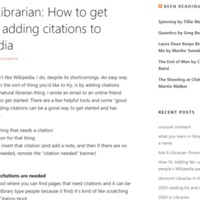 Ask A Librarian: How to get started adding citations to Wikipedia