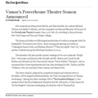 Vassar&#039;s Powerhouse Theater Season Announced - The New York Times.pdf